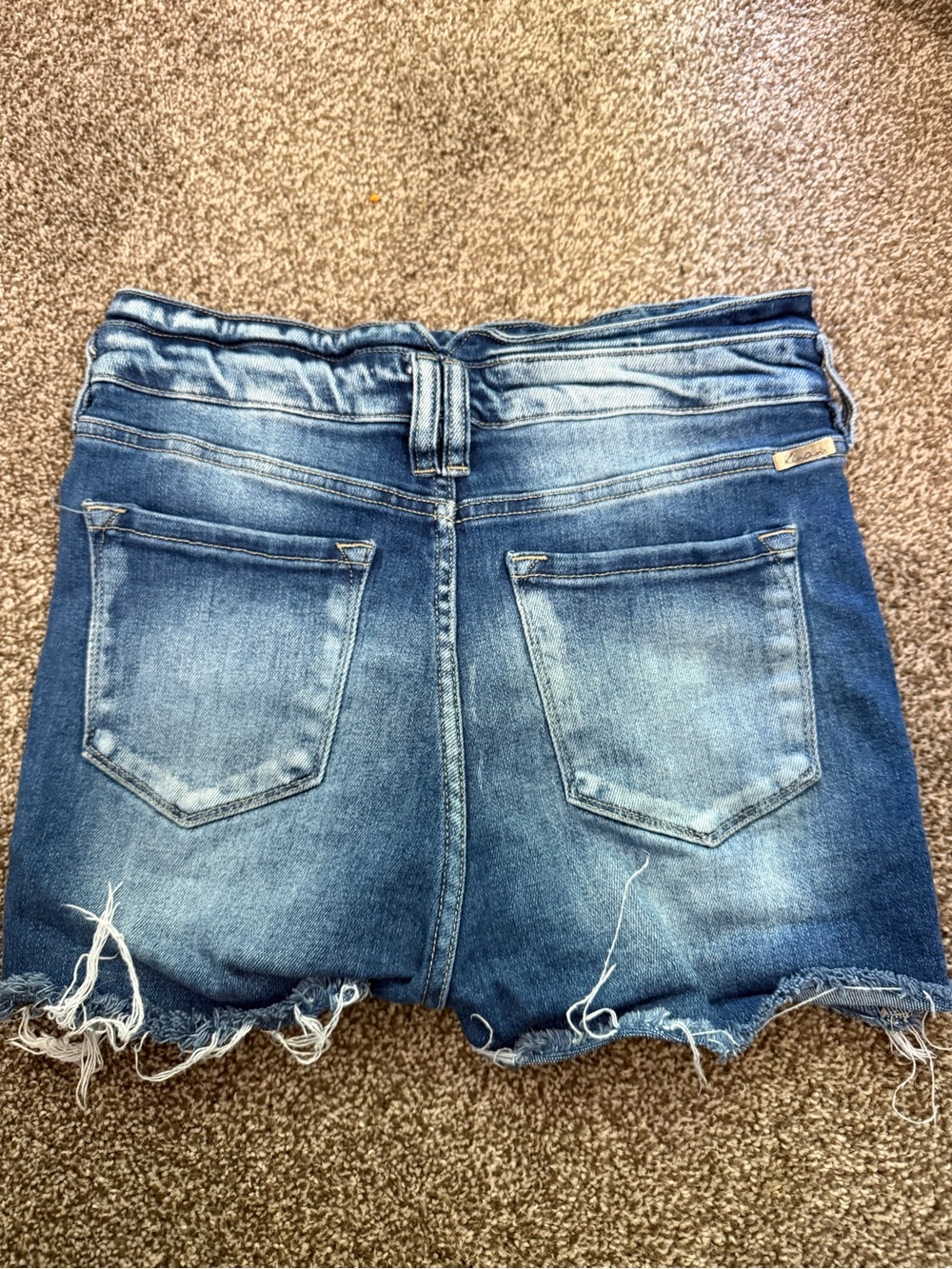 KanCan Distressed Button-Fly Denim Shorts - Blue - Picture 4 of 5